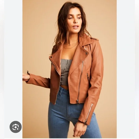 LTH JKT KAS Modern Biker Jacket Medium in Dusty Rose